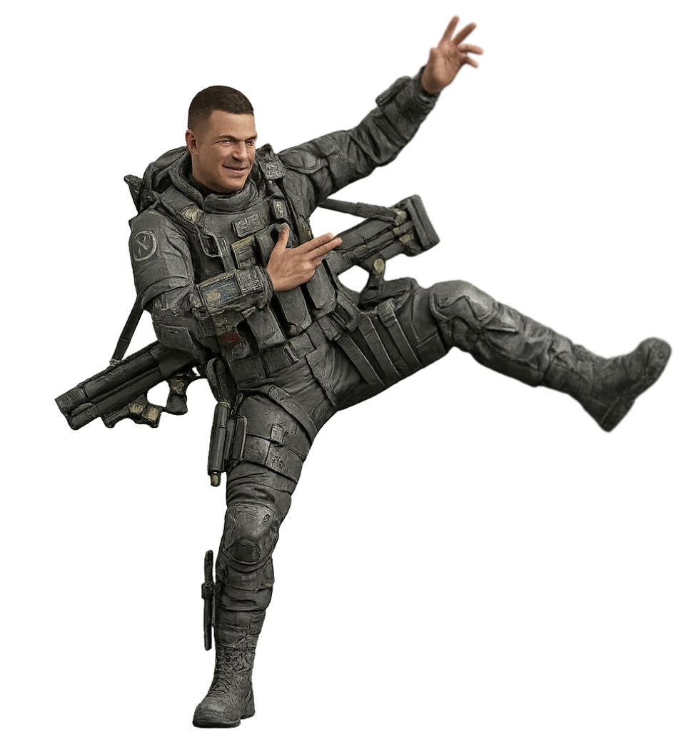 AI-assisted render of the operator character used in the battle pass screens