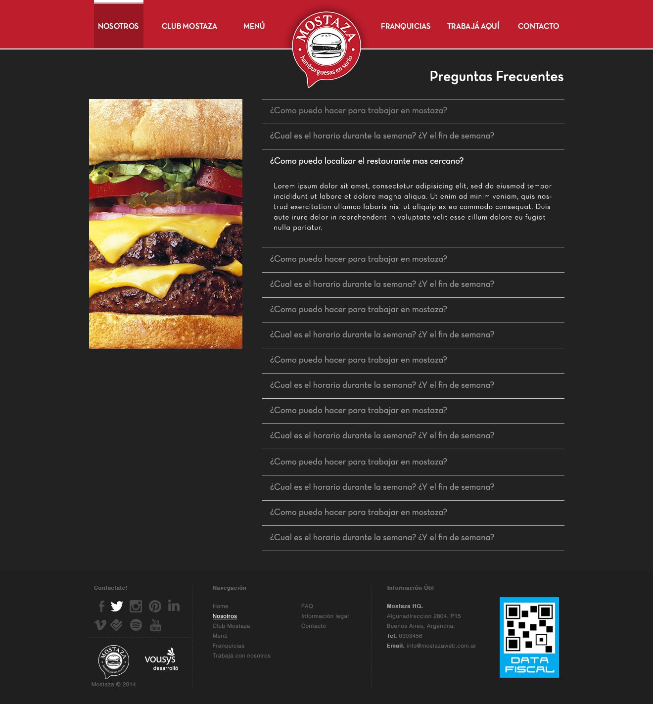 Final FAQ page design