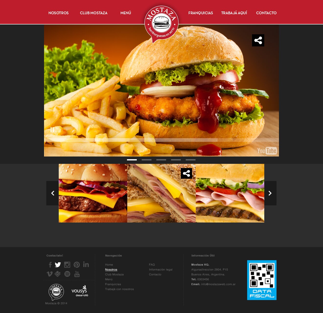 Final homepage design with the hero video playing