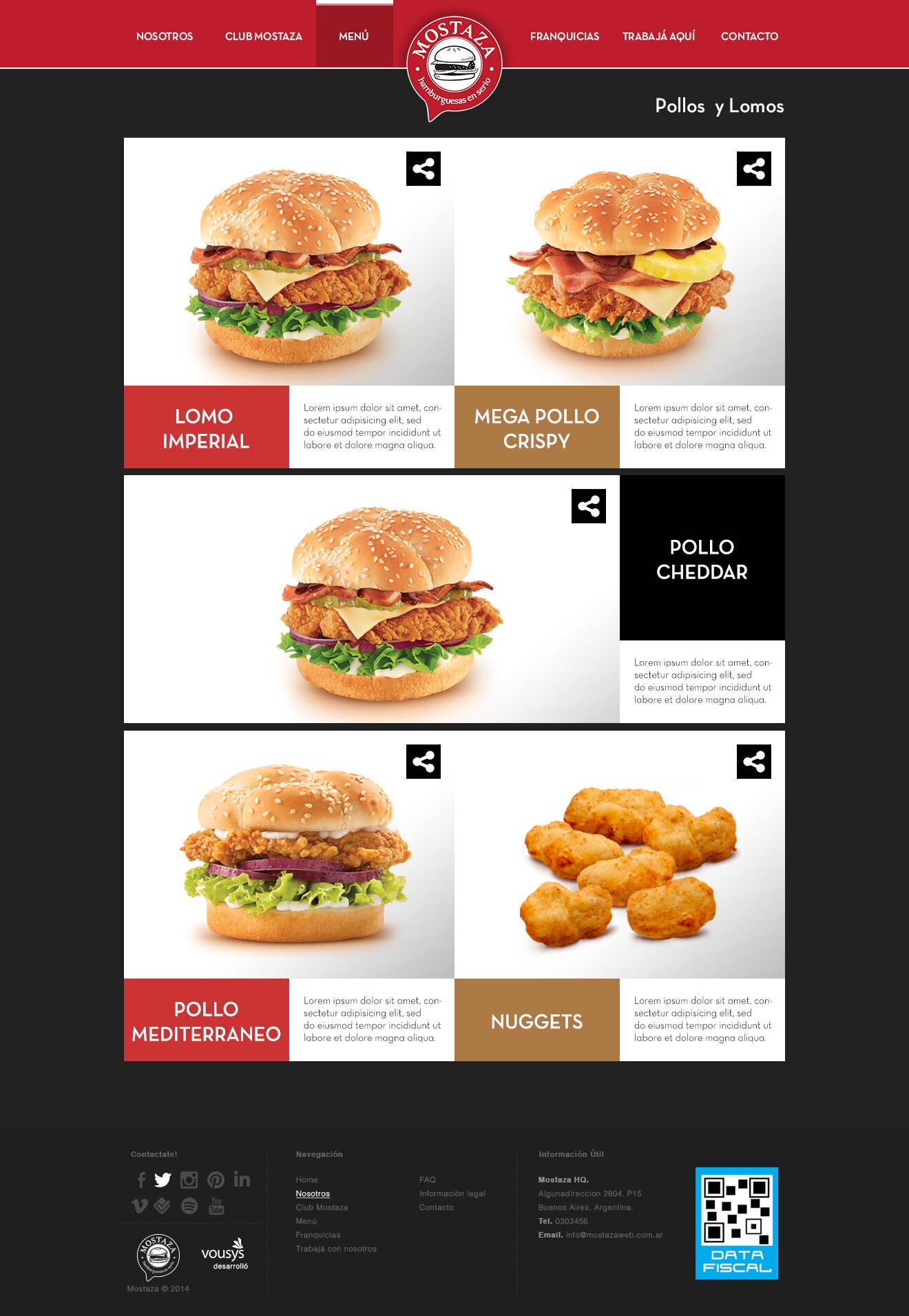 Final food menu page design