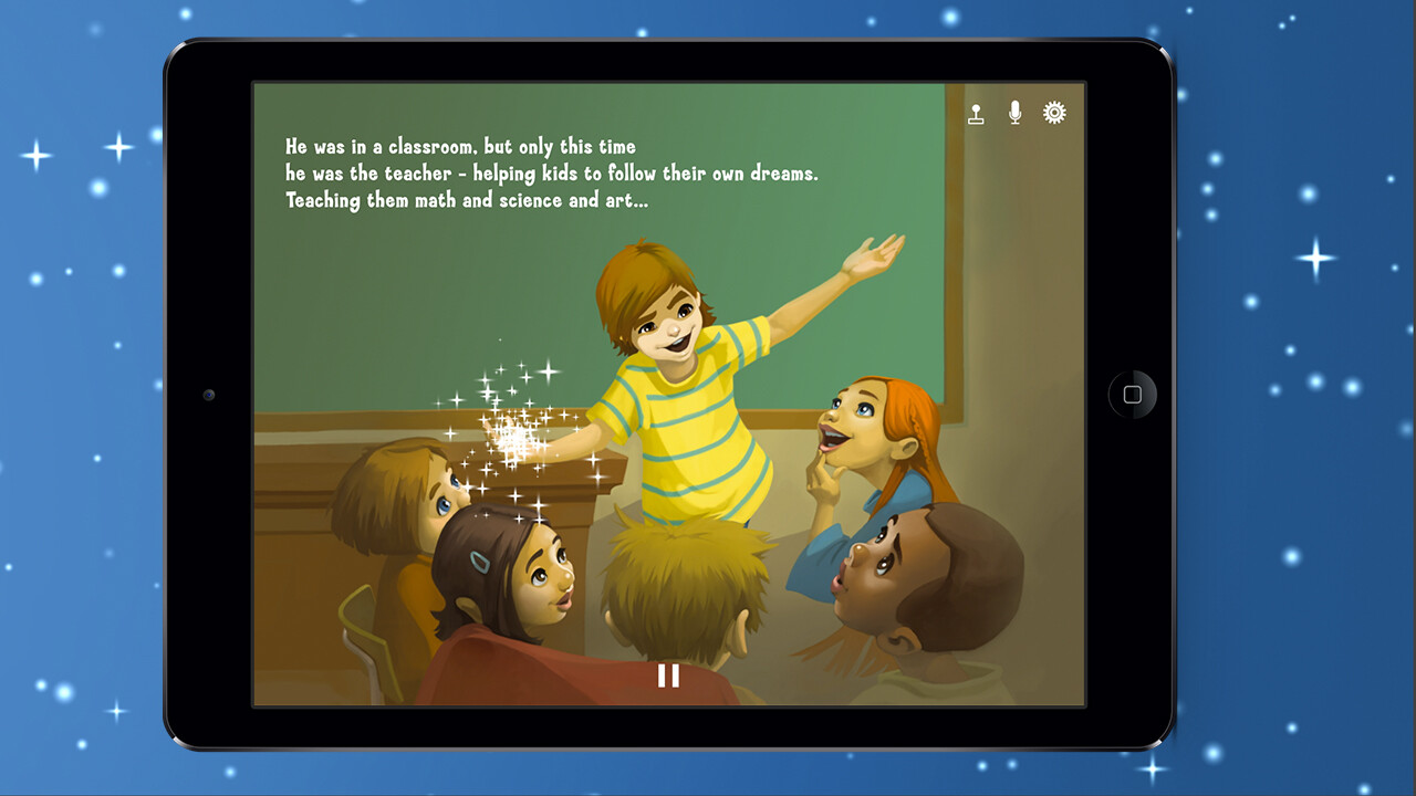 Santiago as a teacher helping kids follow their own dreams, teaching math, science, and art